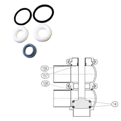 Picture of Revision set 3 way valve BRD DN25 PTFE